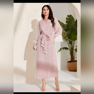 NEW!! (NWT) Size Medium - Mauve, self-tie SHEIN Modely formal dress with tassels